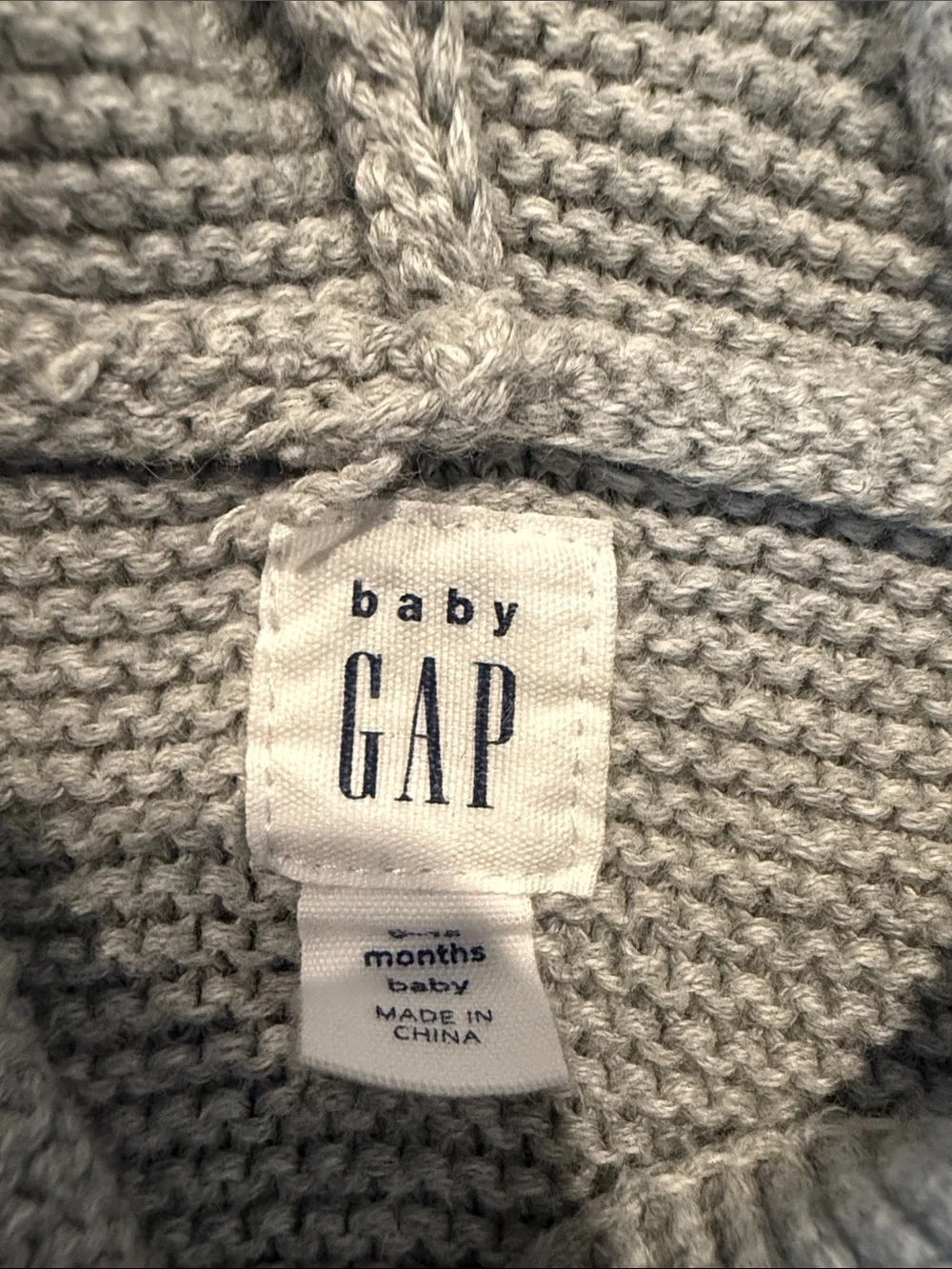 GAP Baby Hooded Knit Puffer Jacket with Bear Ears - Light Gray